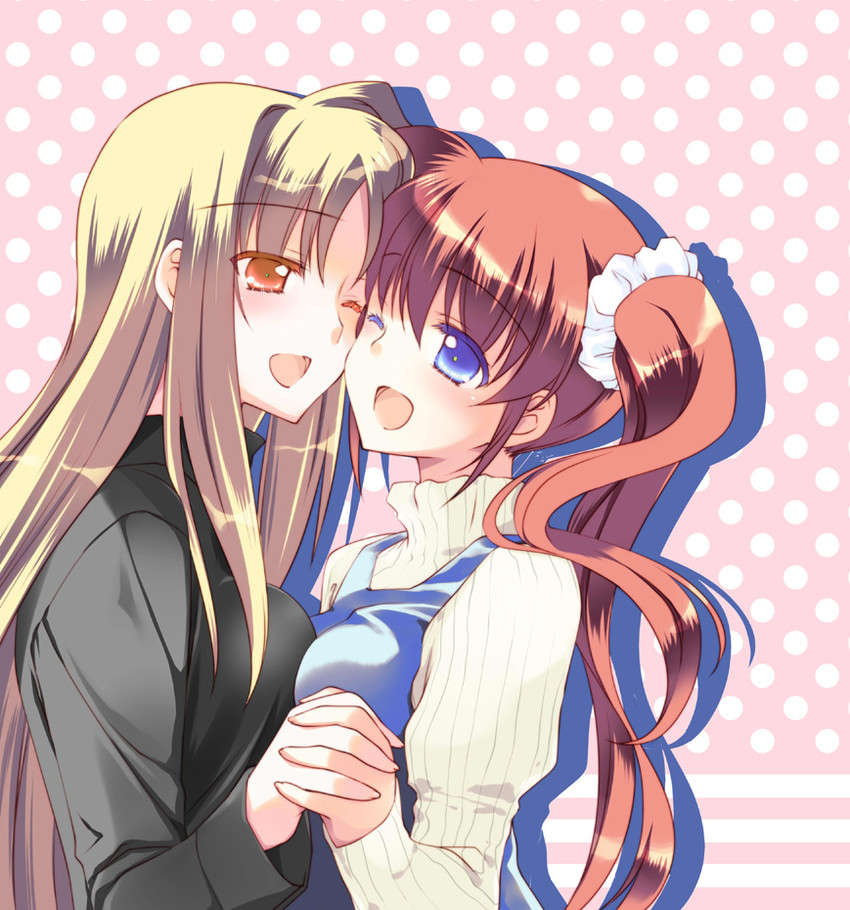 fate testarossa and takamachi nanoha (lyrical nanoha and 1 more) drawn by tama_two_(fukuya)