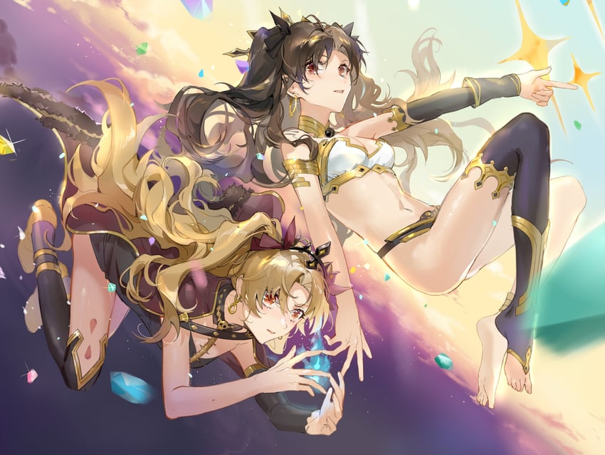 ereshkigal and ishtar (fate and 1 more) drawn by qingming_tiaohetu
