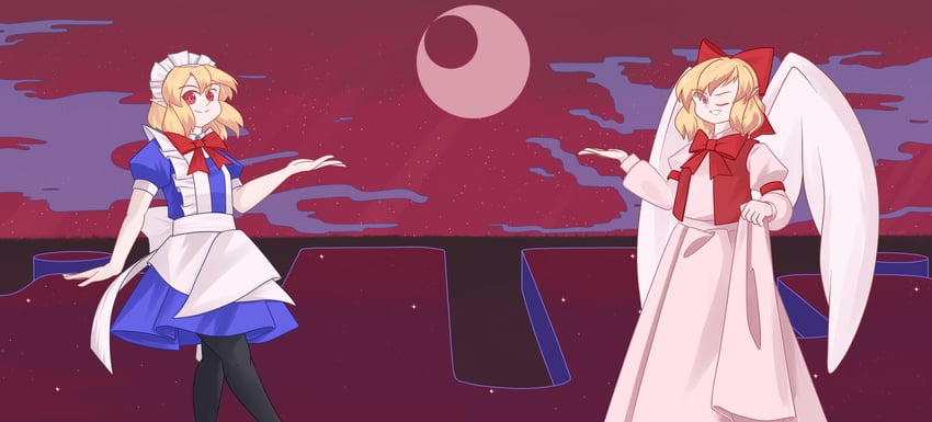 gengetsu and mugetsu (touhou and 1 more) drawn by extra-love
