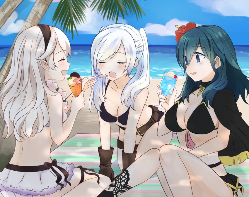 female byleth, female corrin, and female robin (fire emblem and 4 more) drawn by puni_y_y