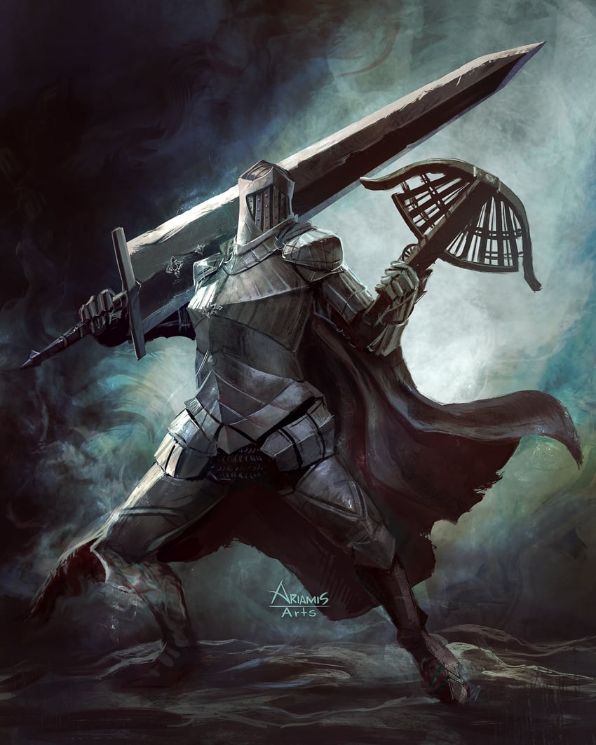 blackgaol knight (elden ring and 1 more) drawn by ariamis_arts