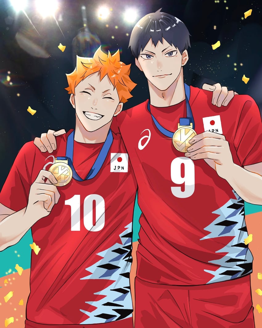 hinata shouyou and kageyama tobio (haikyuu!!) drawn by rechi_dol