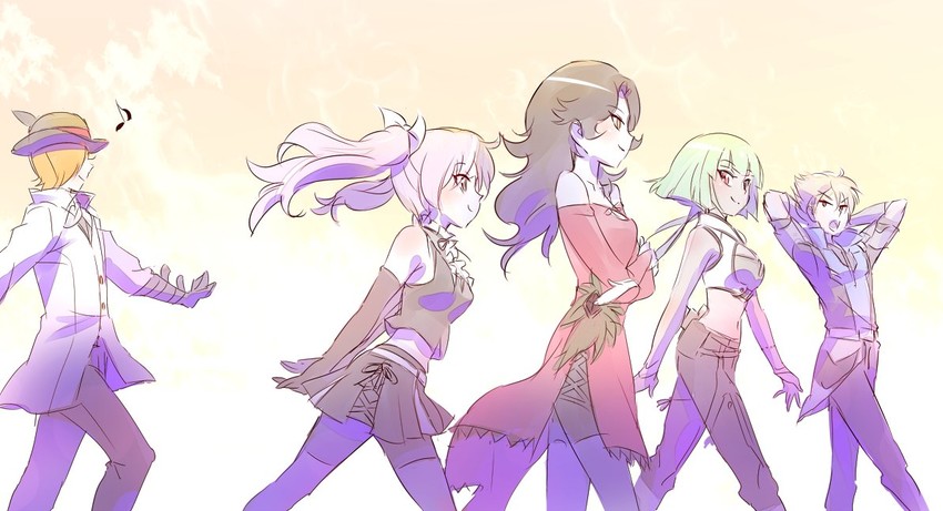 neopolitan, cinder fall, emerald sustrai, roman torchwick, and mercury black (rwby) drawn by iesupa