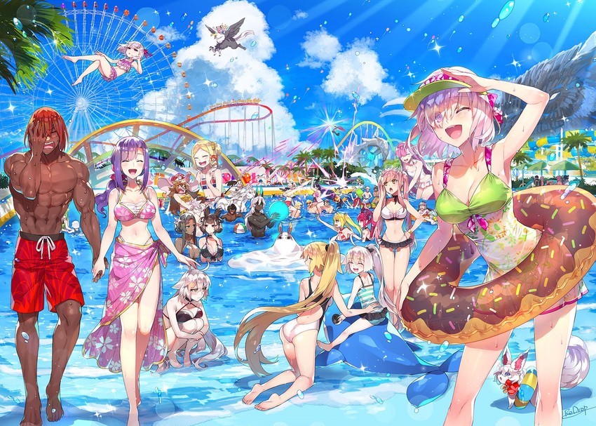 artoria pendragon, mash kyrielight, fujimaru ritsuka, tamamo, jeanne d'arc alter, and 51 more (fate and 1 more) drawn by redrop