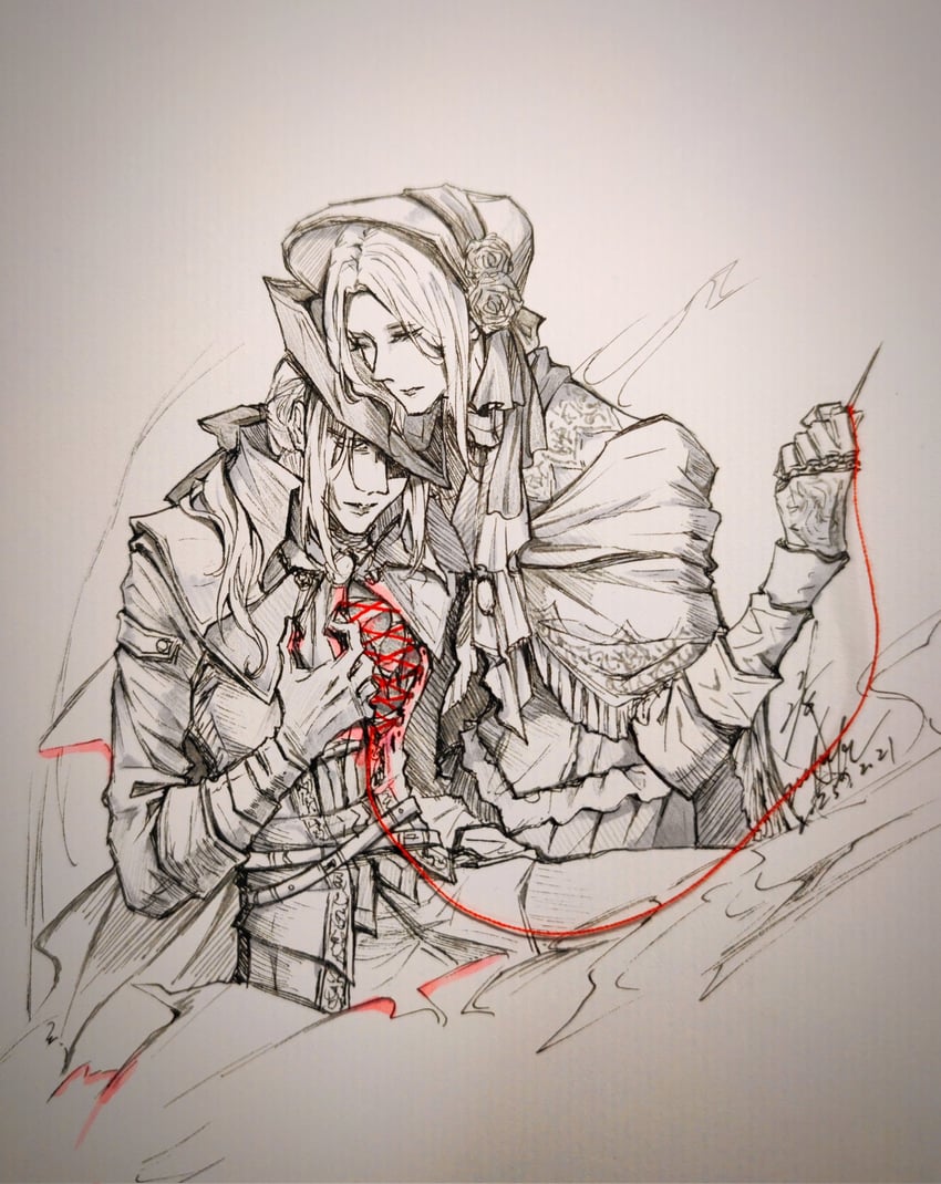 plain doll and lady maria of the astral clocktower (bloodborne) drawn by ranknife