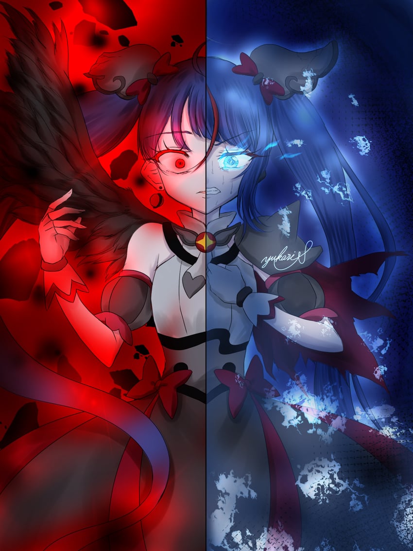 sora harewataru and cure sky (precure and 1 more) drawn by white_silver_violet