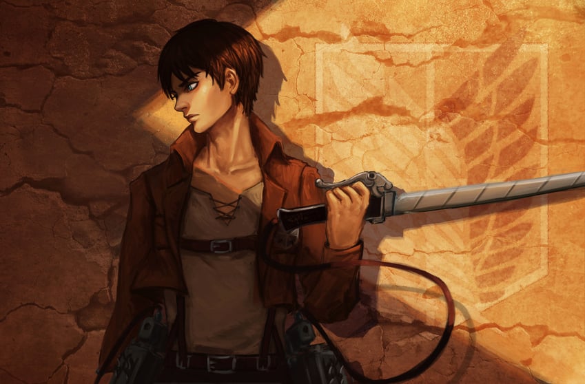 eren yeager (shingeki no kyojin) drawn by thewordlesssignature