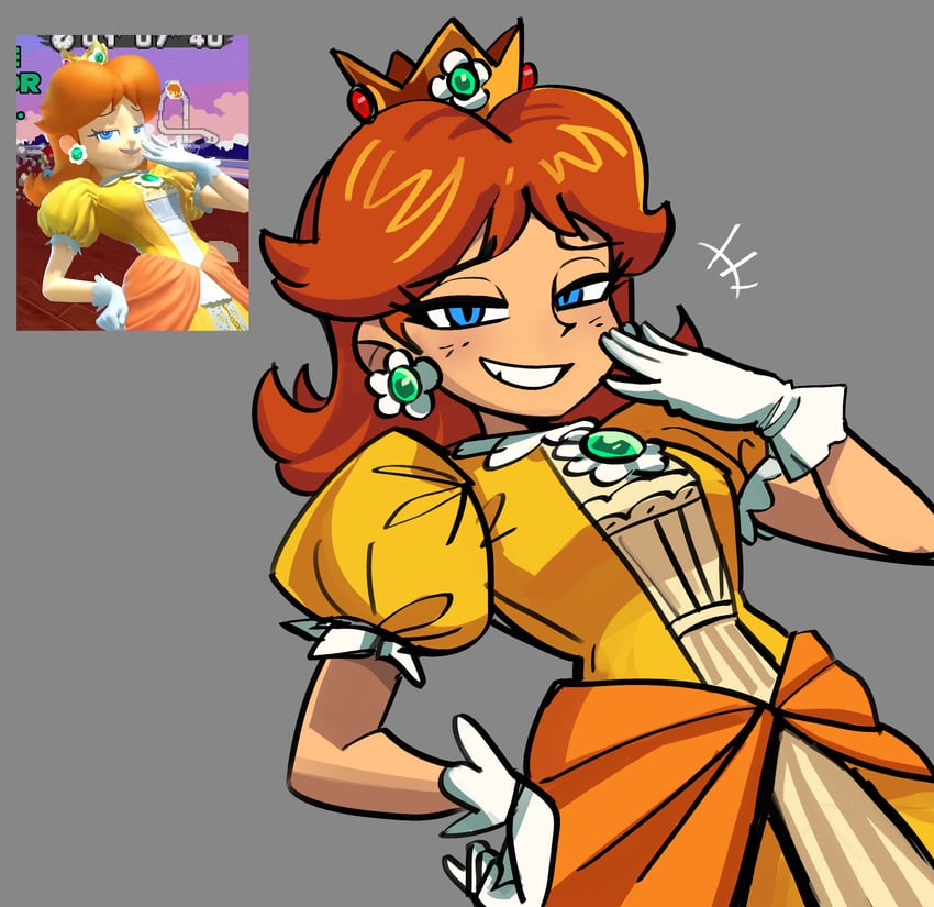 princess daisy (mario and 1 more) drawn by peargor