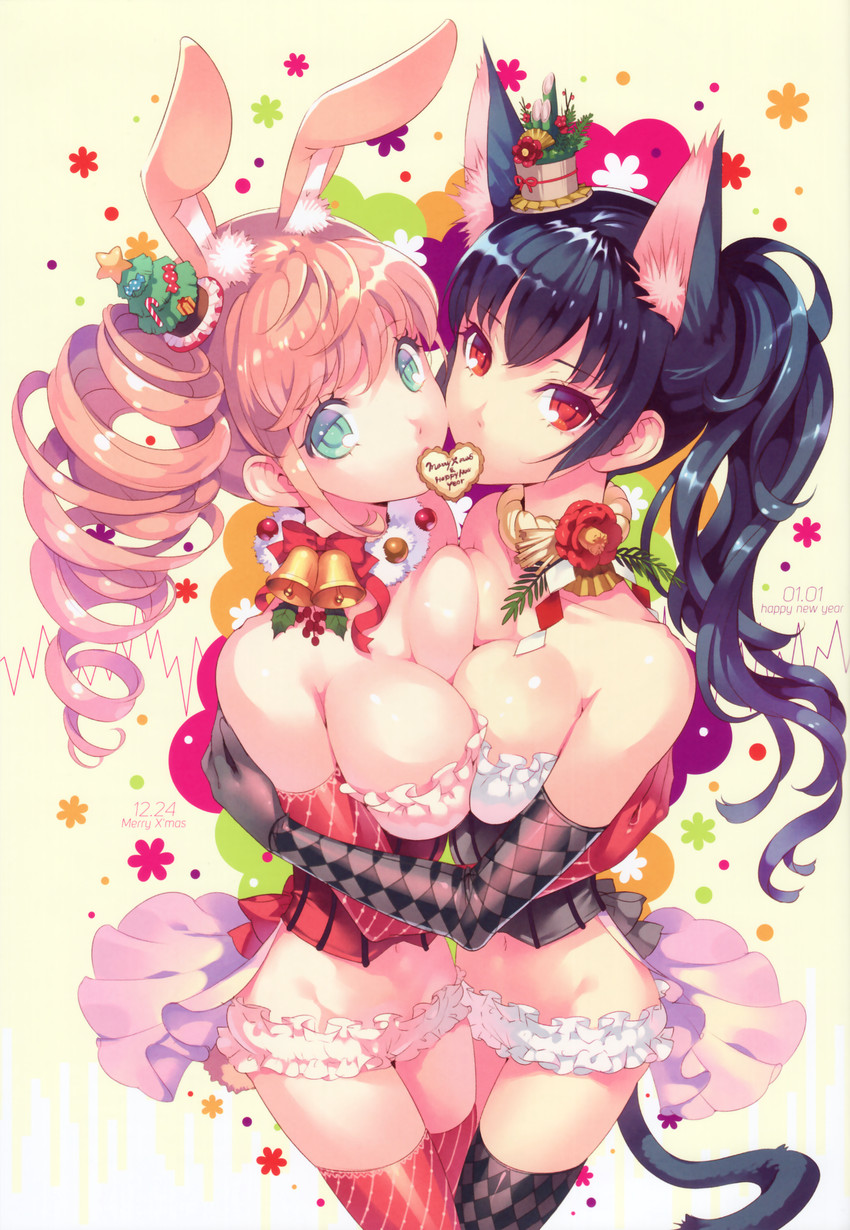 oshougatsu-chan and christmas-chan (original) drawn by nishimura_eri
