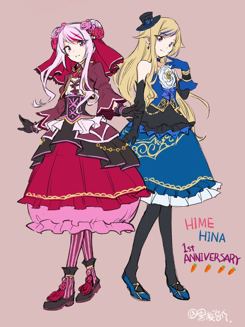 tanaka hime and suzuki hina (himehina channel) drawn by kurose_kousuke