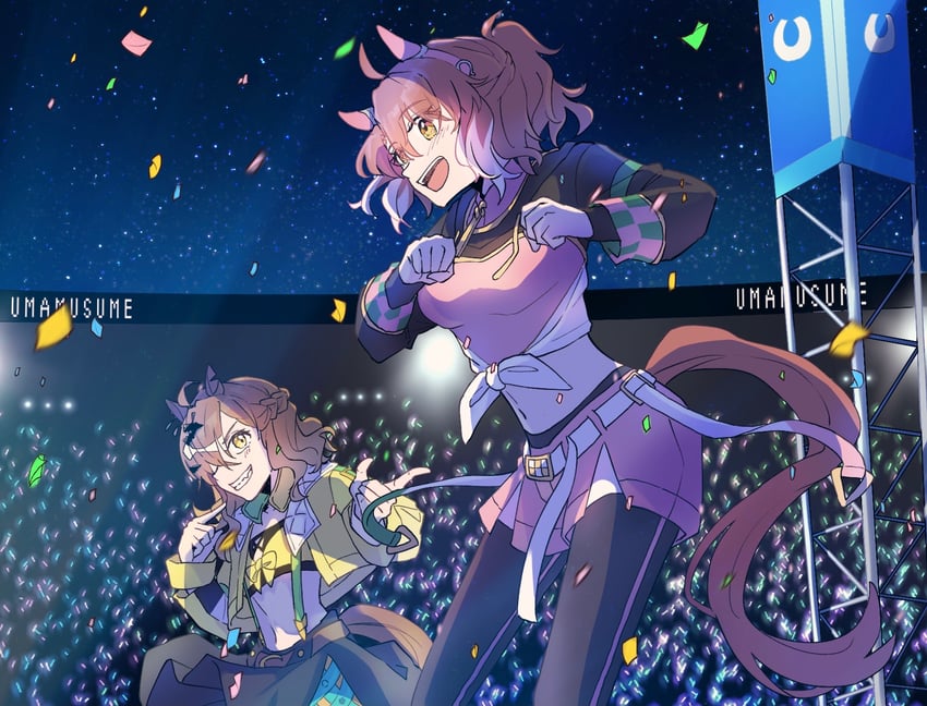 jungle pocket and dantsu flame (umamusume and 1 more) drawn by shiruko_(oshiruko)