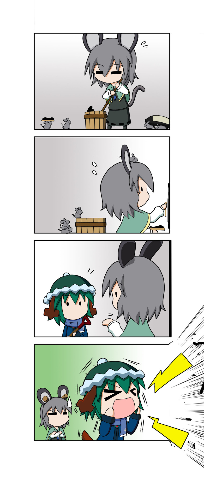 nazrin and kasodani kyouko (touhou) drawn by rakugaki-biyori
