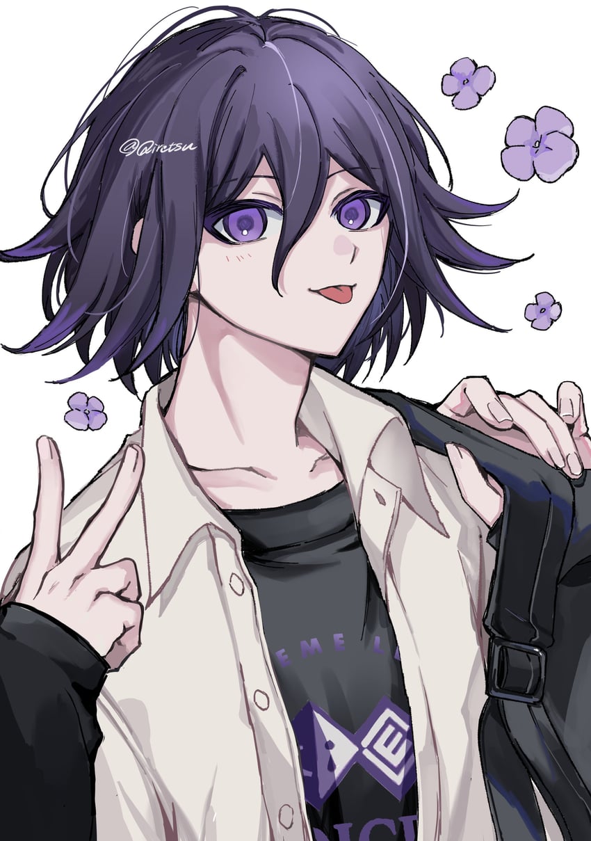 oma kokichi (danganronpa and 1 more) drawn by qiretsu