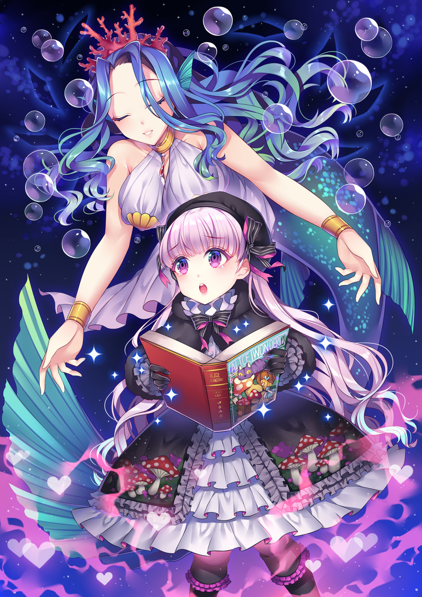 alice, nursery rhyme, and cheshire cat (fate and 2 more) drawn by may_(2747513627)