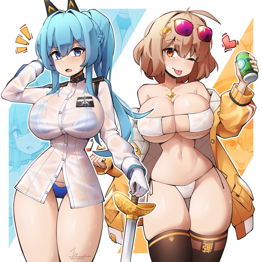anis and helm (goddess of victory: nikke) drawn by jestami