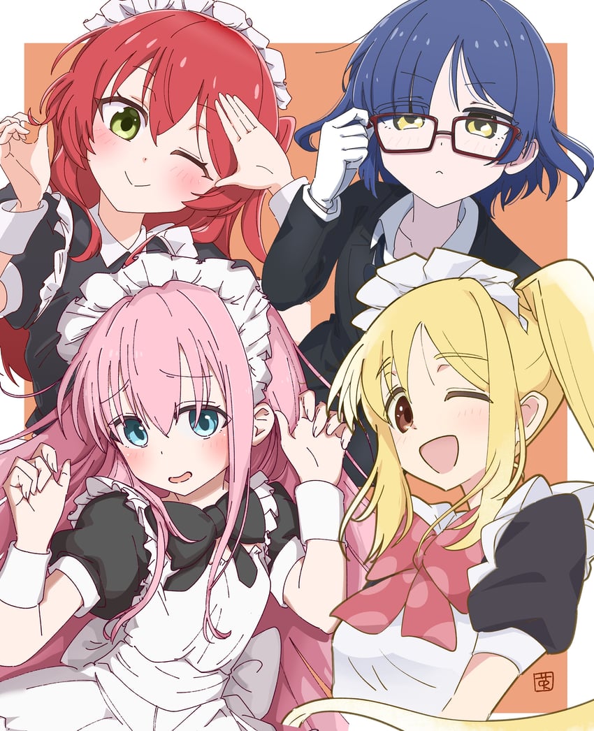 gotoh hitori, kita ikuyo, ijichi nijika, and yamada ryo (bocchi the rock!) drawn by illustratorhide