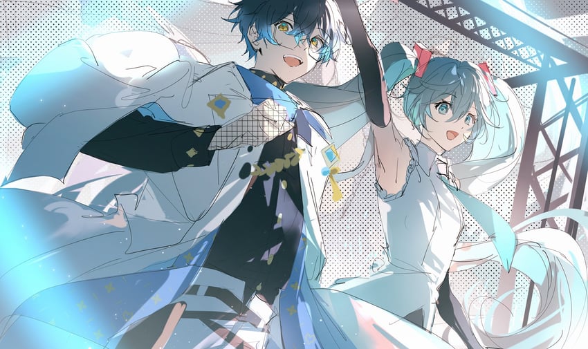 hatsune miku and ike eveland (vocaloid and 2 more) drawn by r5_(yexinr5)