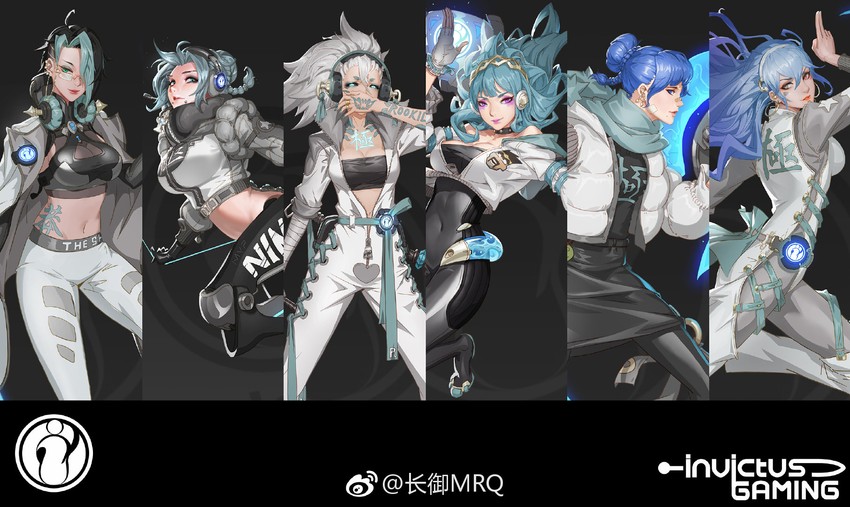 akali, kai'sa, irelia, leona, fiora, and 8 more (league of legends and 2 more) drawn by mrq