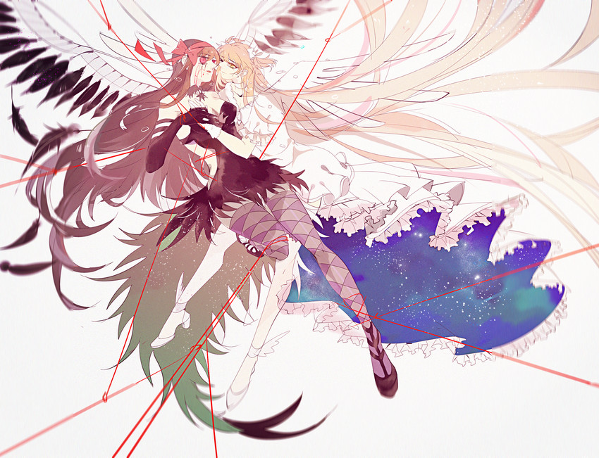 akemi homura, kaname madoka, ultimate madoka, and akuma homura (mahou shoujo madoka magica and 1 more) drawn by crmison_imp