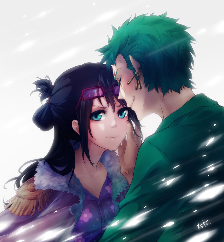 roronoa zoro and tashigi (one piece) drawn by kotokate