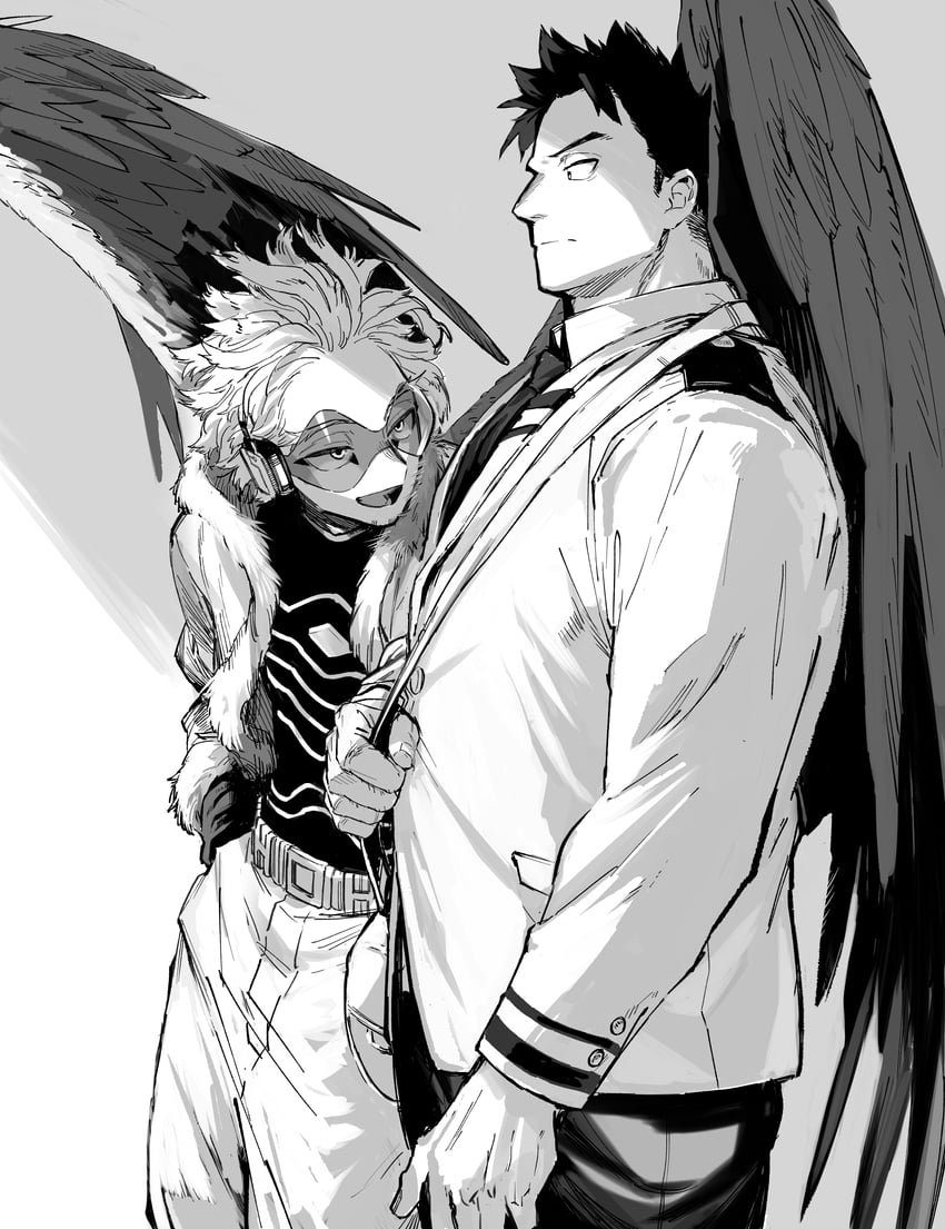 endeavor and hawks (boku no hero academia) drawn by migi_(mm86262394)