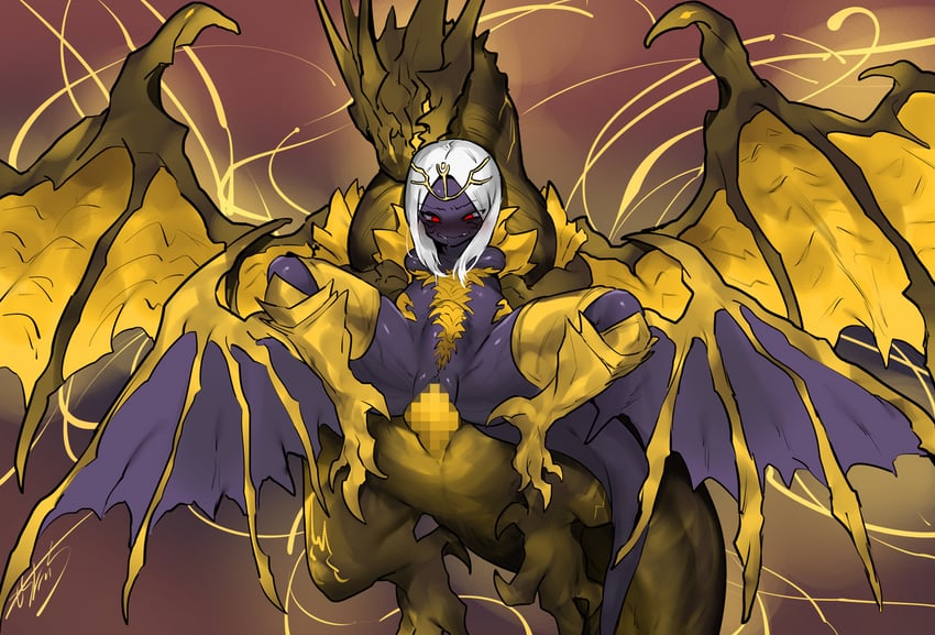 bahamut and nael van darnus (final fantasy and 1 more) drawn by mochitaichi