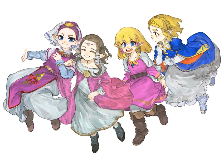 princess zelda and young zelda (the legend of zelda and 4 more) drawn by yangwithlemontea
