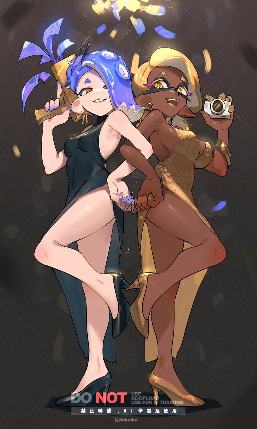 shiver and frye (splatoon and 1 more) drawn by jinkoika