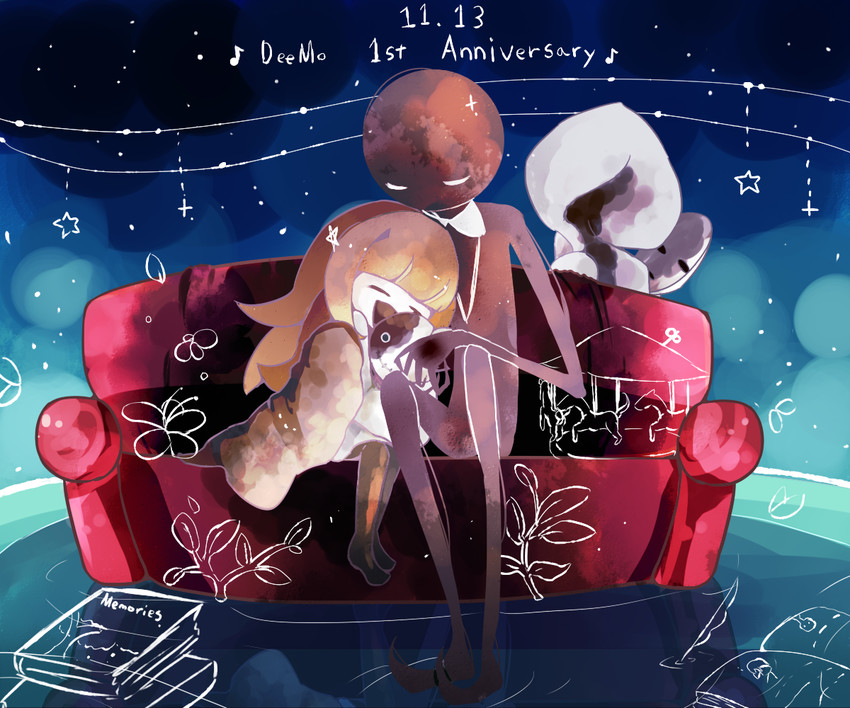alice, deemo, and masked lady (deemo) drawn by orbit_(tiera2000)