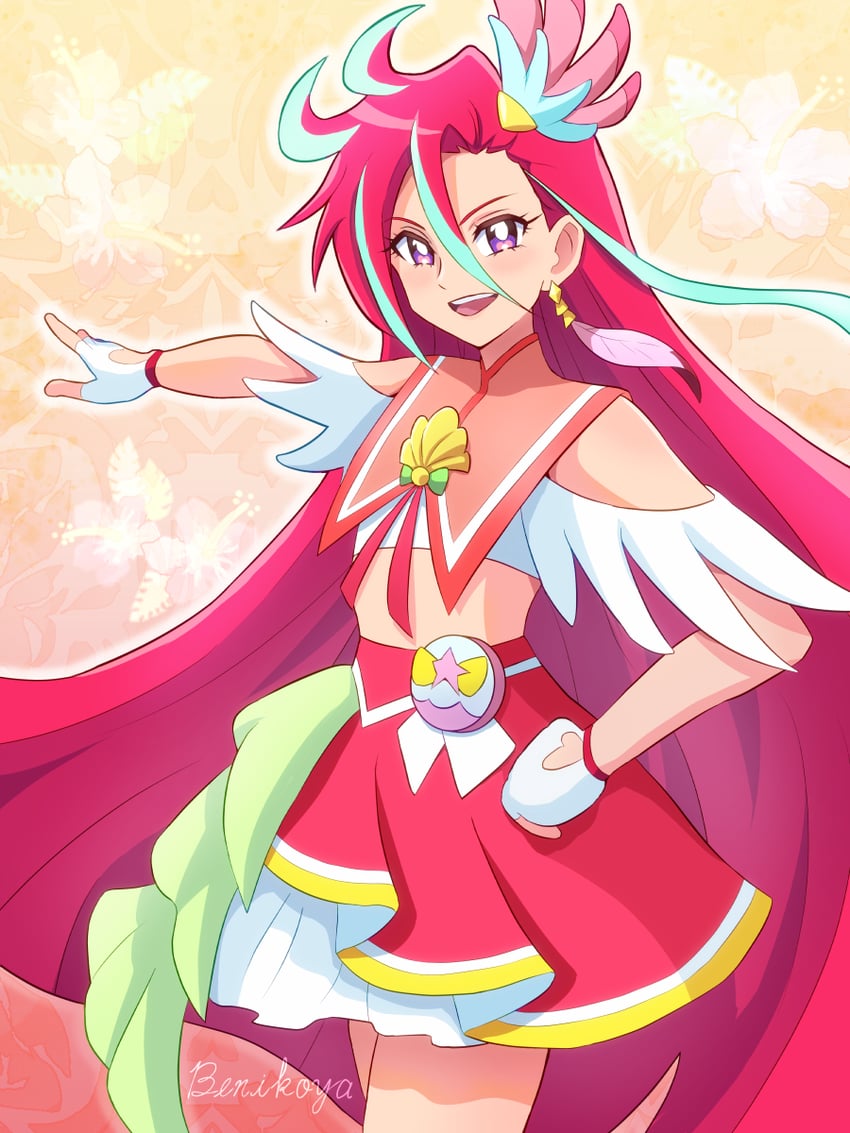 takizawa asuka and cure flamingo (precure and 1 more) drawn by benikoya
