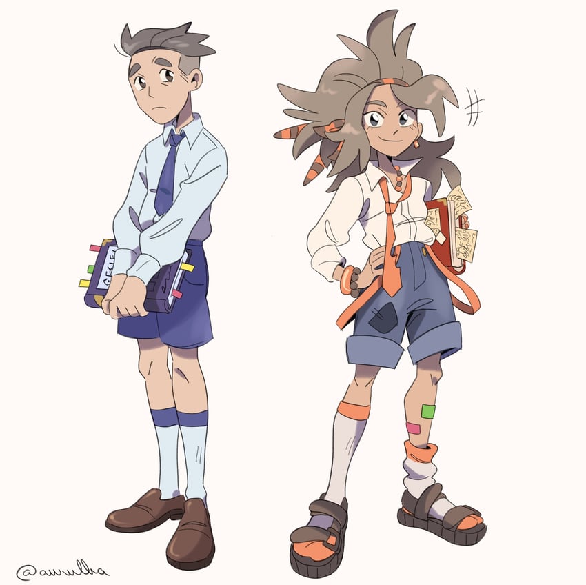 professor sada and professor turo (pokemon and 1 more) drawn by awlba