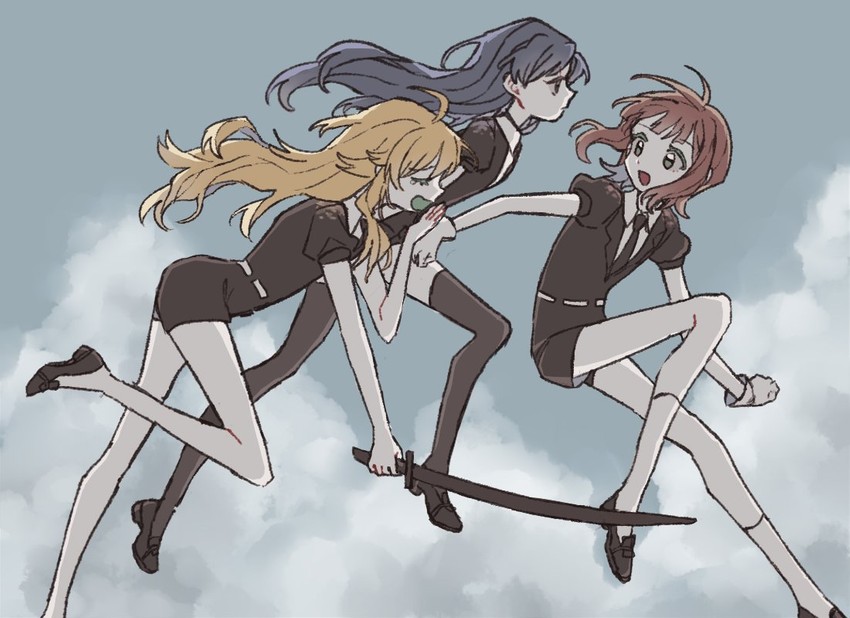 hoshii miki, kisaragi chihaya, and amami haruka (idolmaster and 1 more) drawn by som_(som_producer)