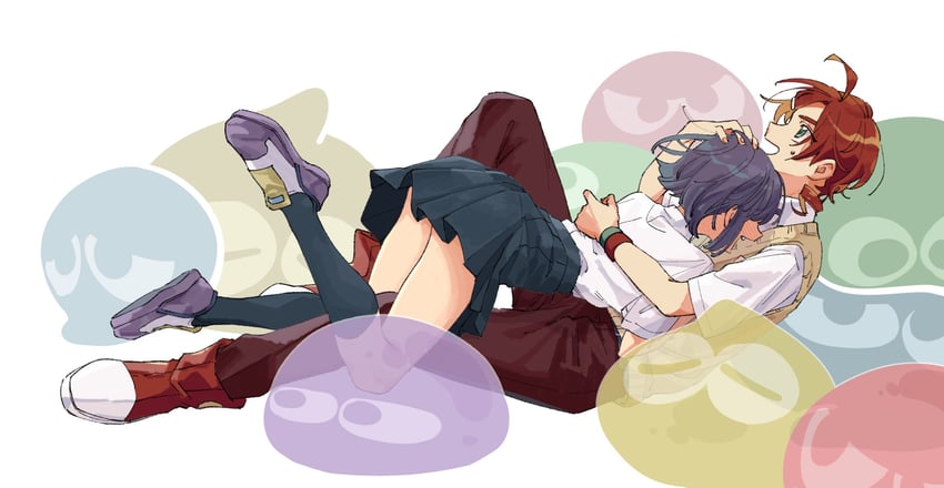 andou ringo and sasaki maguro (puyopuyo and 1 more) drawn by 4lily