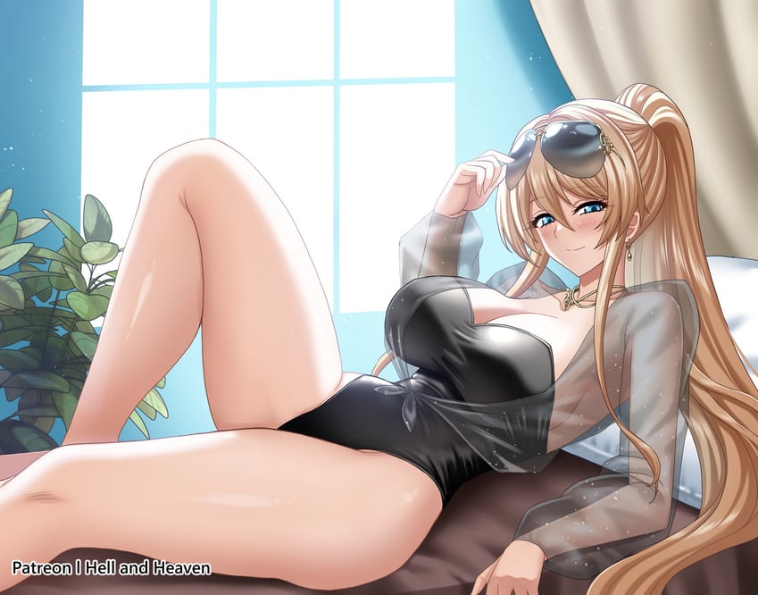 bismarck and bismarck zwei (azur lane) drawn by hellandheaven