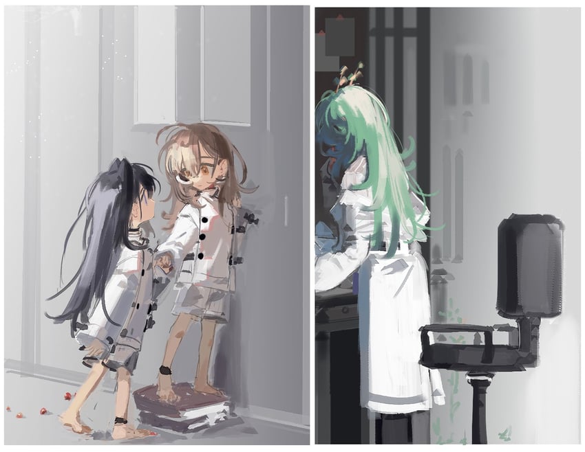 ouro kronii, nanashi mumei, and ceres fauna (hololive and 1 more) drawn by eus_ing