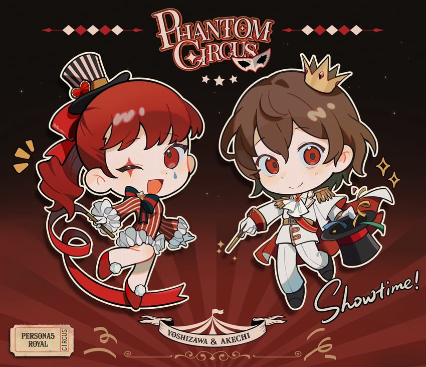 yoshizawa kasumi and akechi gorou (persona and 2 more) drawn by bibi_booom