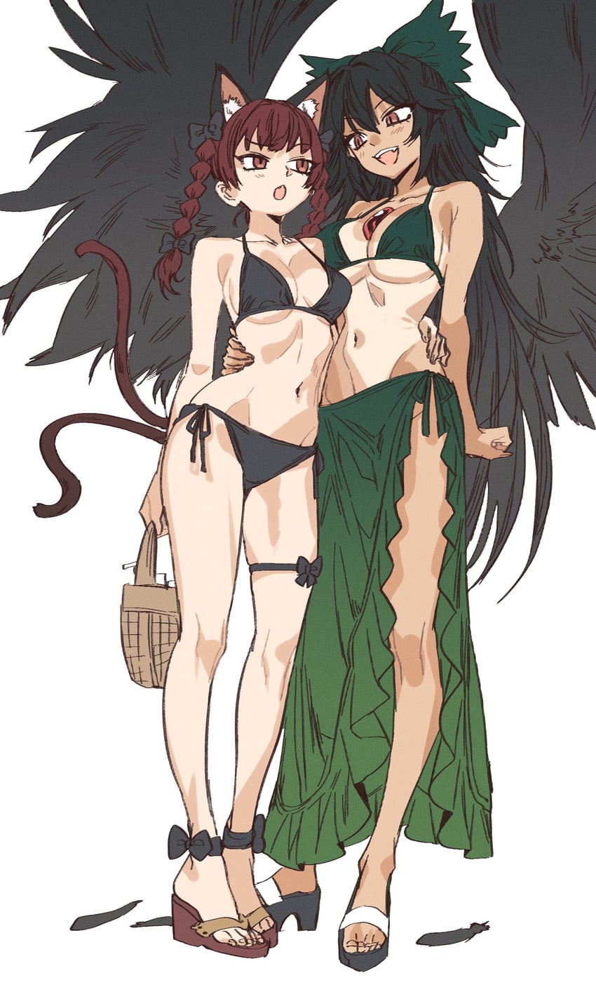 kaenbyou rin and reiuji utsuho (touhou) drawn by grey_nagato