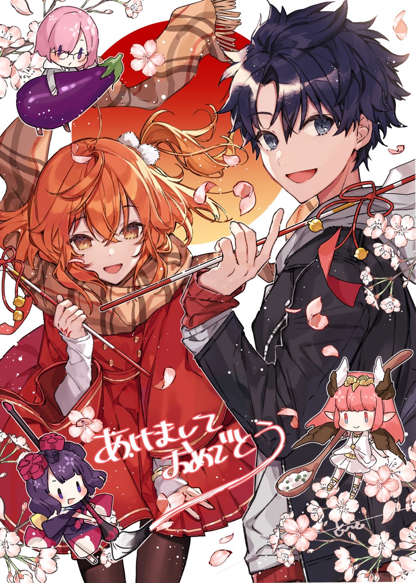 mash kyrielight, fujimaru ritsuka, katsushika hokusai, and circe (fate and 1 more) drawn by hanagata