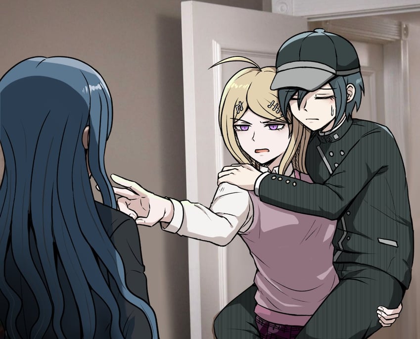 saihara shuichi, akamatsu kaede, and shirogane tsumugi (danganronpa and 2 more) drawn by kmnm_1403