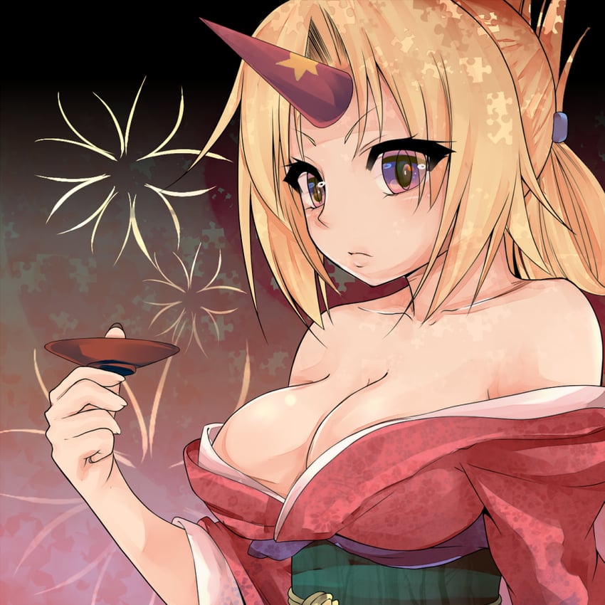 hoshiguma yuugi (touhou) drawn by mattari_yufi and rito-kitayama
