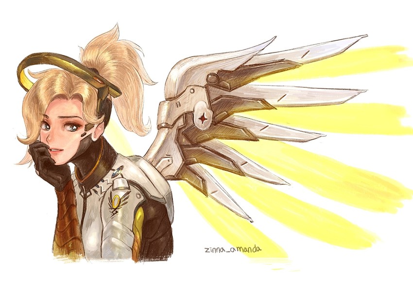 mercy (overwatch and 1 more) drawn by amanda_zinna