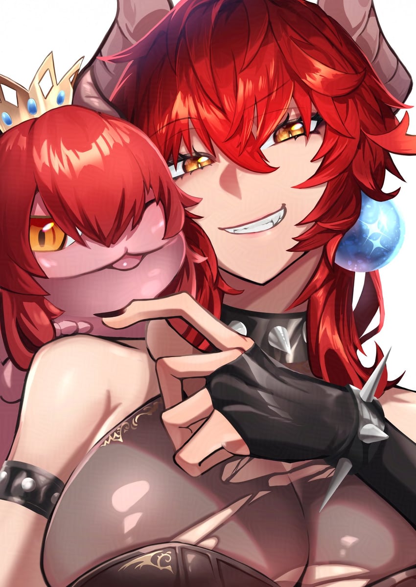 bowsette, zentreya, and gecko zen (mario and 2 more) drawn by umiya_(umiya_illuillu)