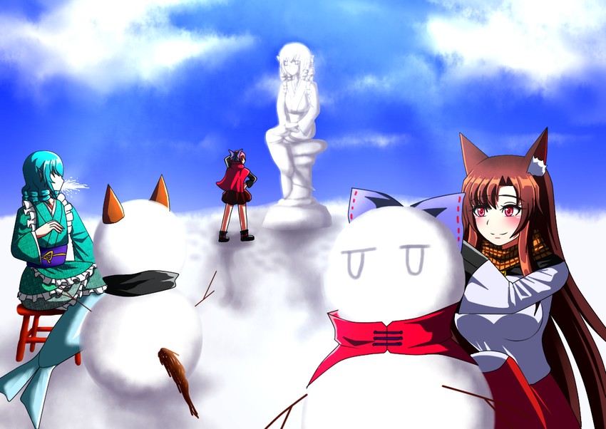 imaizumi kagerou, sekibanki, and wakasagihime (touhou) drawn by luna_(luna3962)