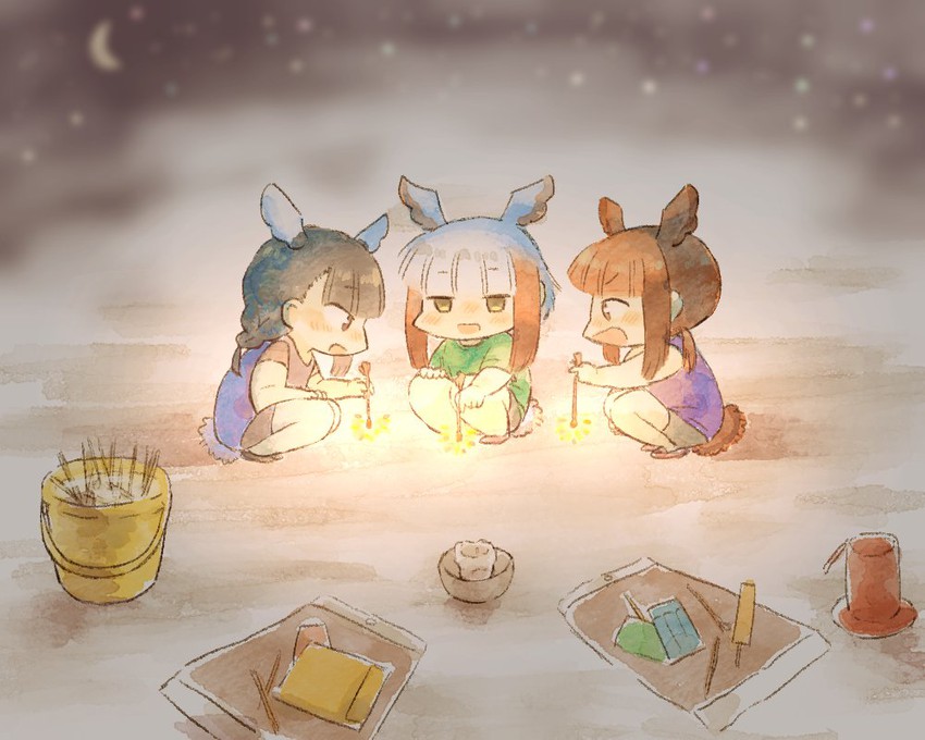 japanese crested ibis, scarlet ibis, and black-headed ibis (kemono friends) drawn by moeki_(moeki0329)