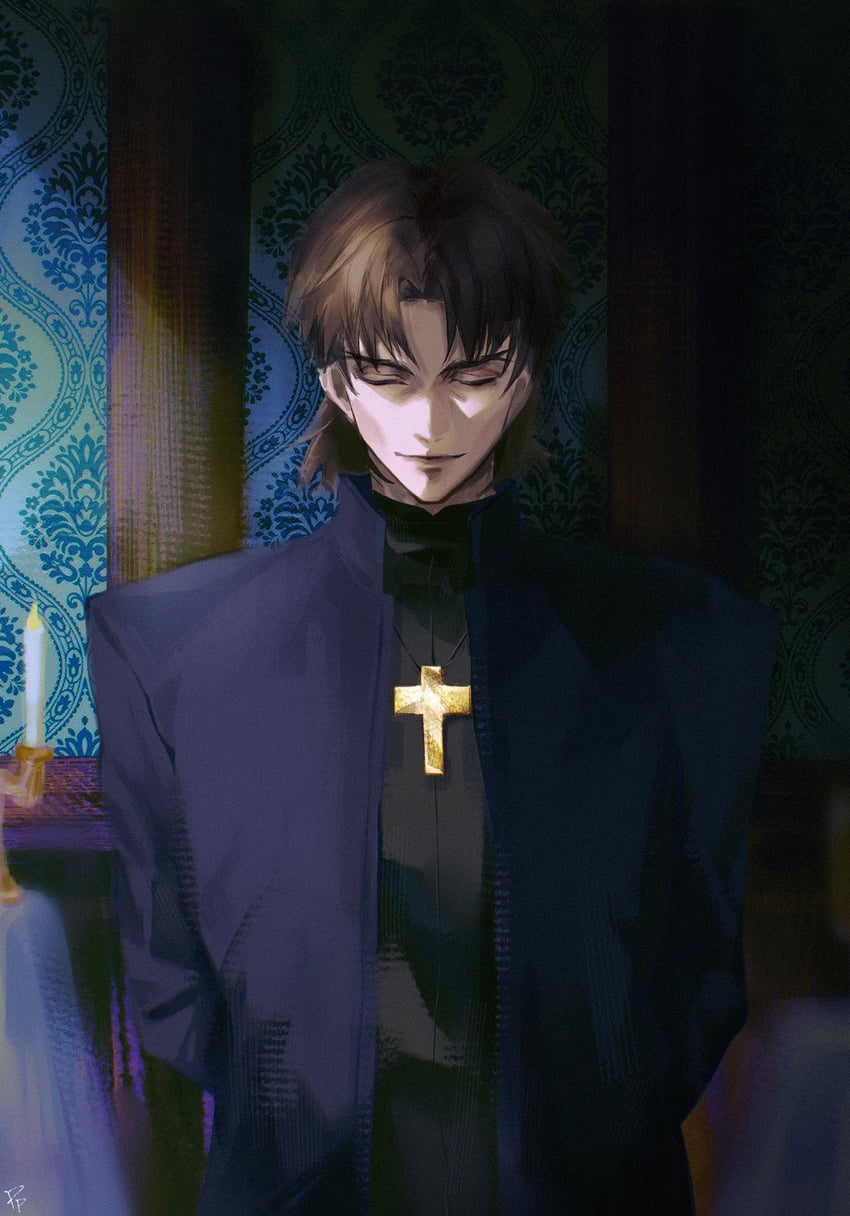 kotomine kirei (fate and 1 more) drawn by pppeipeipipi