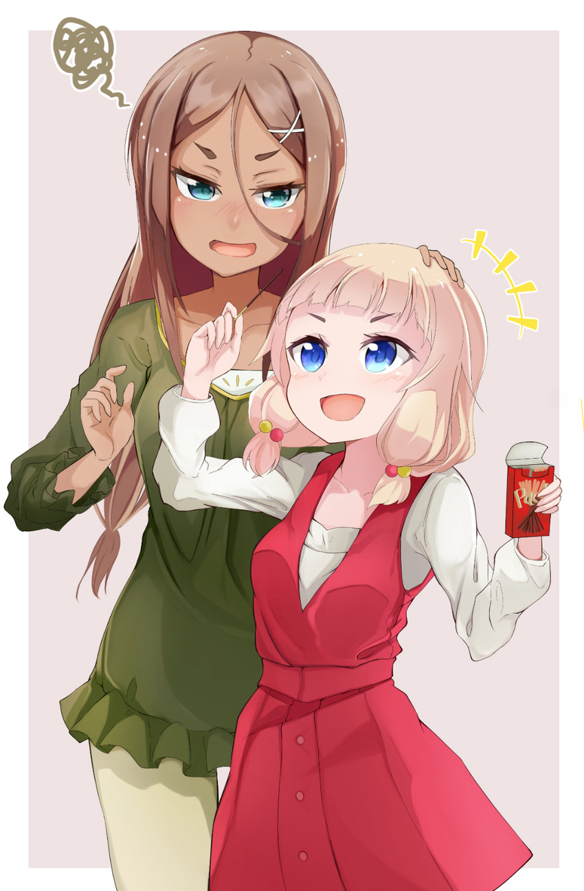 sakura nene and ahagon umiko (new game!) drawn by date_(mamanonamaebot)