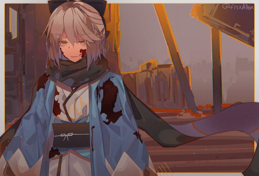 okita souji (fate and 1 more) drawn by f15xallen