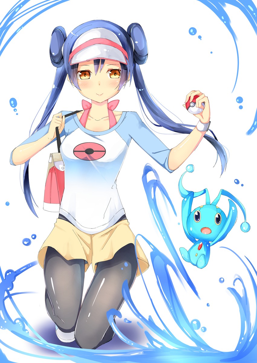 sonoda umi, rosa, and manaphy (pokemon and 3 more) drawn by byte_(allbyte)