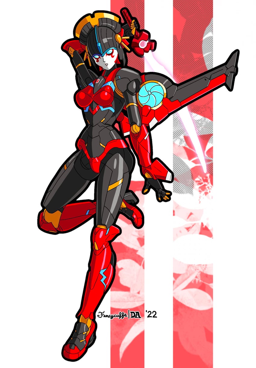 windblade and flame toys windblade (transformers and 1 more) drawn by fancycuffs