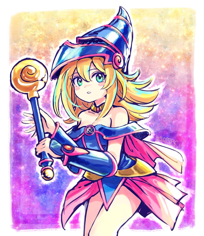 dark magician girl (yu-gi-oh!) drawn by 250en_remon